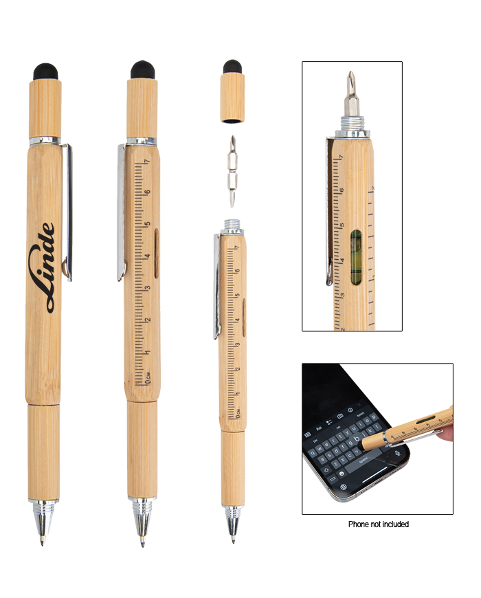 Bamboo Multi-Function Tool Pen