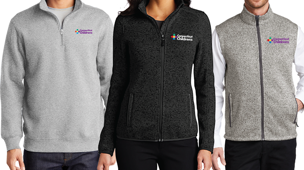 Branded Apparel Banner, Quarterzip, Fullzip and Vest.