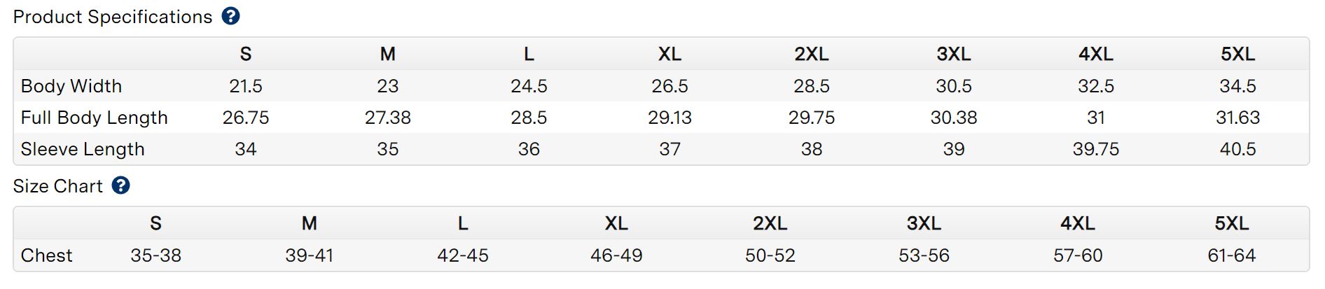 Size Chart