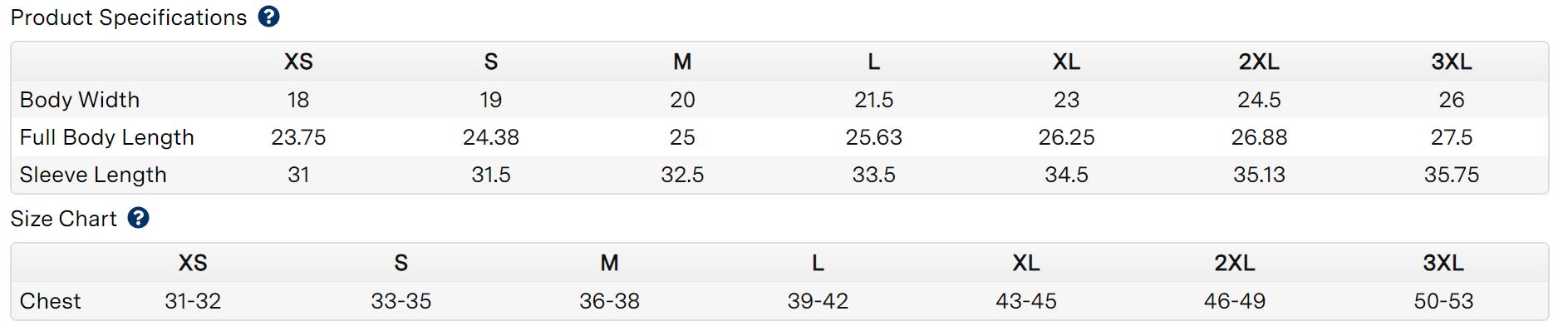Size Chart