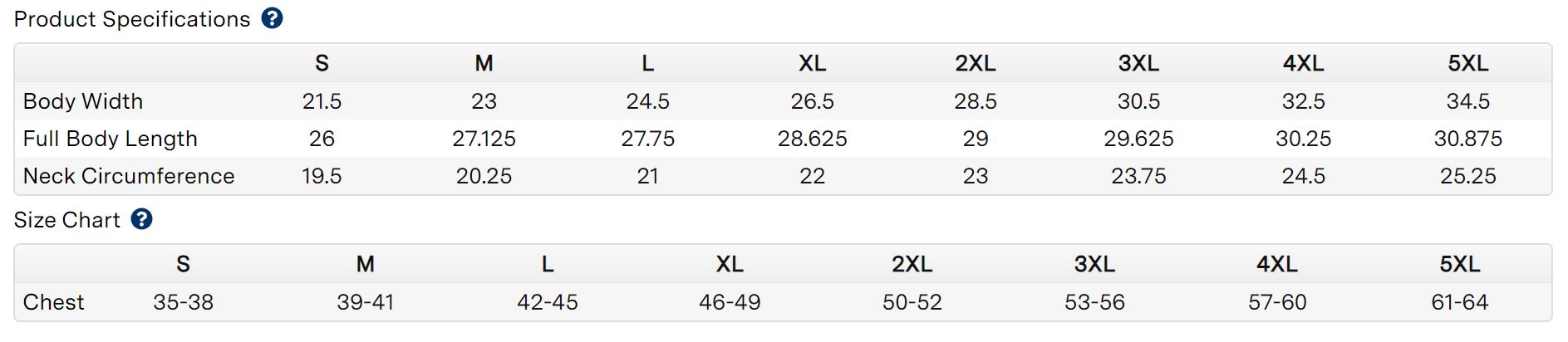 Size Chart