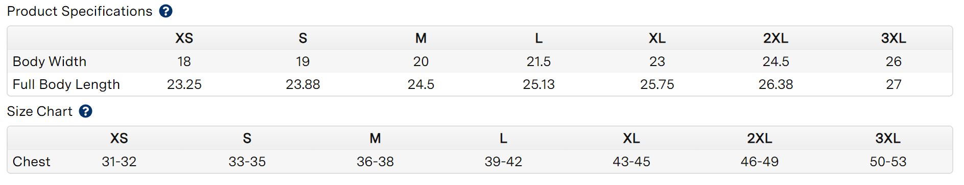 Size Chart