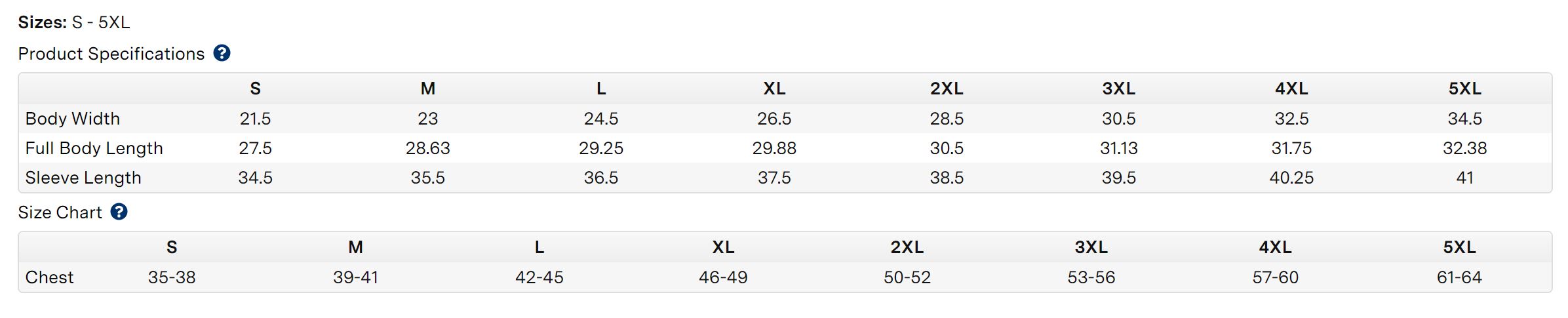 Size Chart