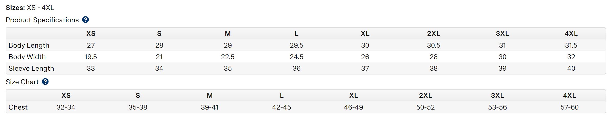 Size Chart