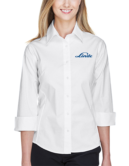 Ladies 3/4 Sleeve Stretch Poplin Blouse 