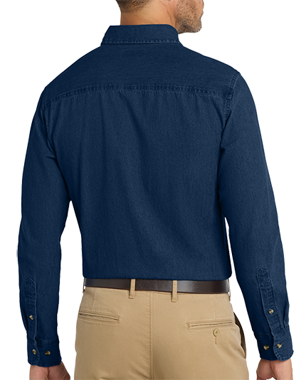 Men’s PORT & Co  Long Sleeve Denim Shirt