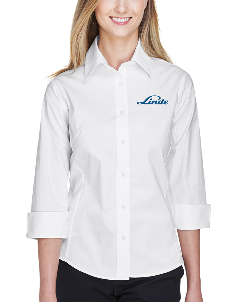 Ladies 3/4 Sleeve Stretch Poplin Blouse 