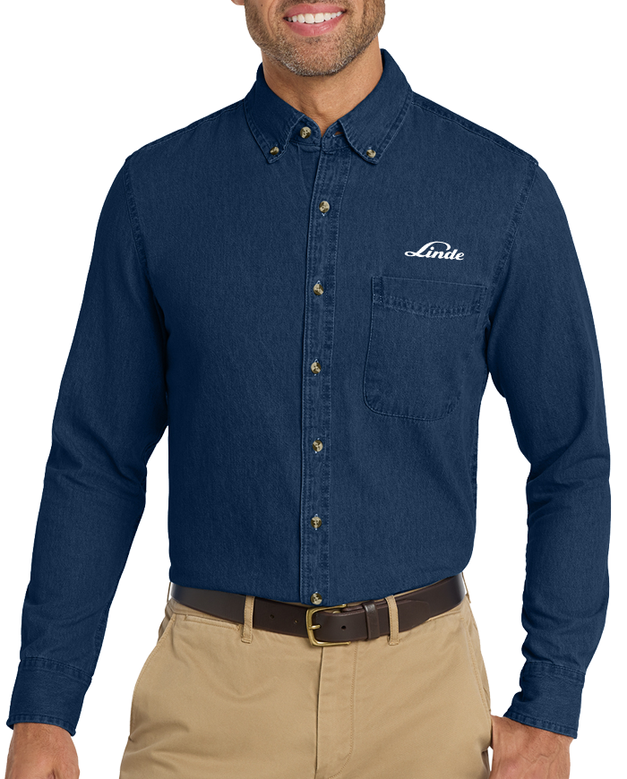 Men’s PORT & Co  Long Sleeve Denim Shirt